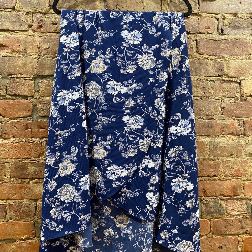 floral midi wrap skirt